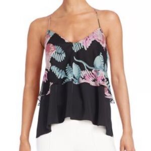 Elizabeth and James Layered Silk Floral Swing Top